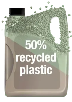 50% recycled plastic lubricants bottle