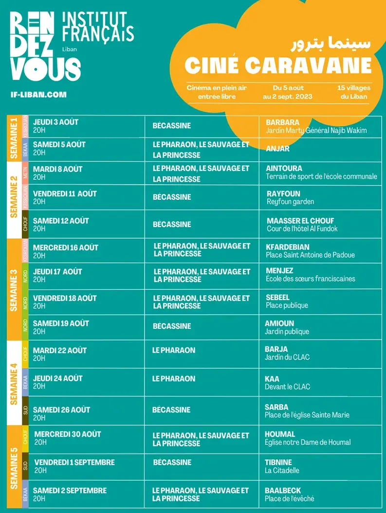 Program for Ciné Caravane