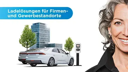 Cover Flyer Ladeloesungen für Firmen- und Gewerbestandorte.