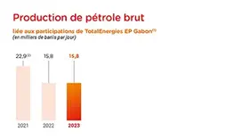 Graphique de production de pétrole brut