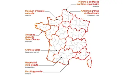 Infographie « Carte des 7 nouveaux chantiers » - voir description détaillée ci-après