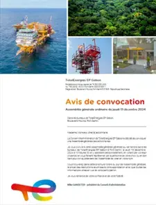TotalEnergies EP Gabon - Avis de convocation - Assemblée générale ordinaire du jeudi 19 décembre 2024