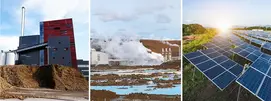 image panoramique pour représenter les 3 energies vertes, montage sur photoshop
