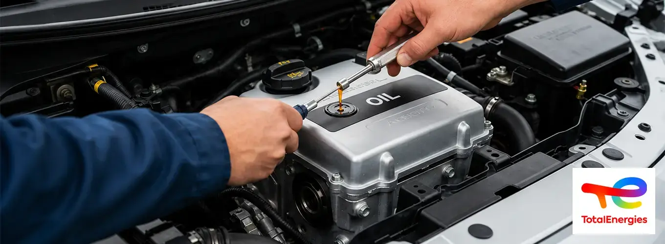 dónde va el aceite de motor