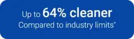 Up to 64% cleaner compared to industry limits*