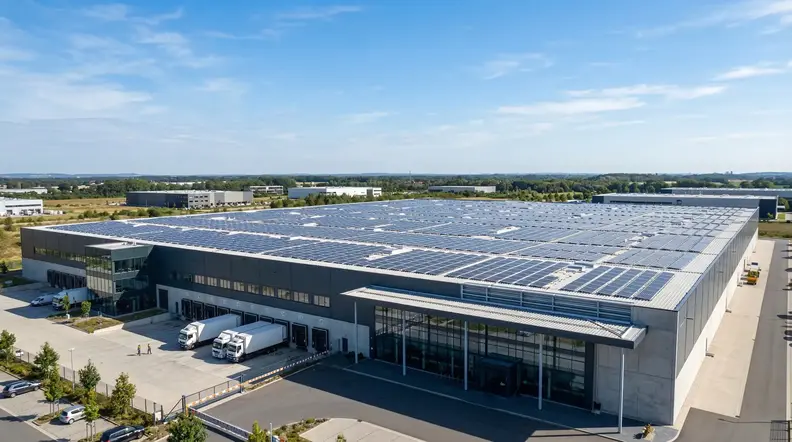 solar-pv anlage auf gewerbe