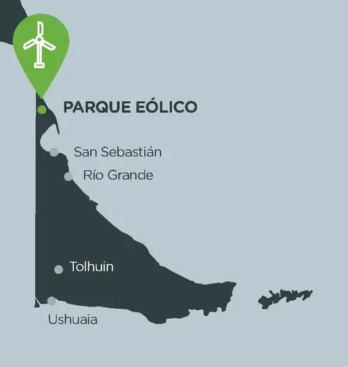 Parque heolico Rio Cullen incorpora energía renovable y almacenamiento en baterías