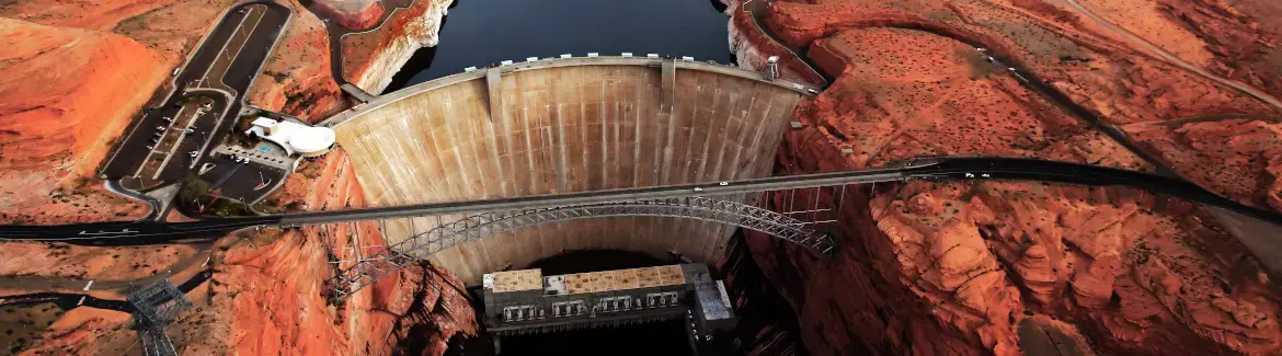 Electric dam in a canyon