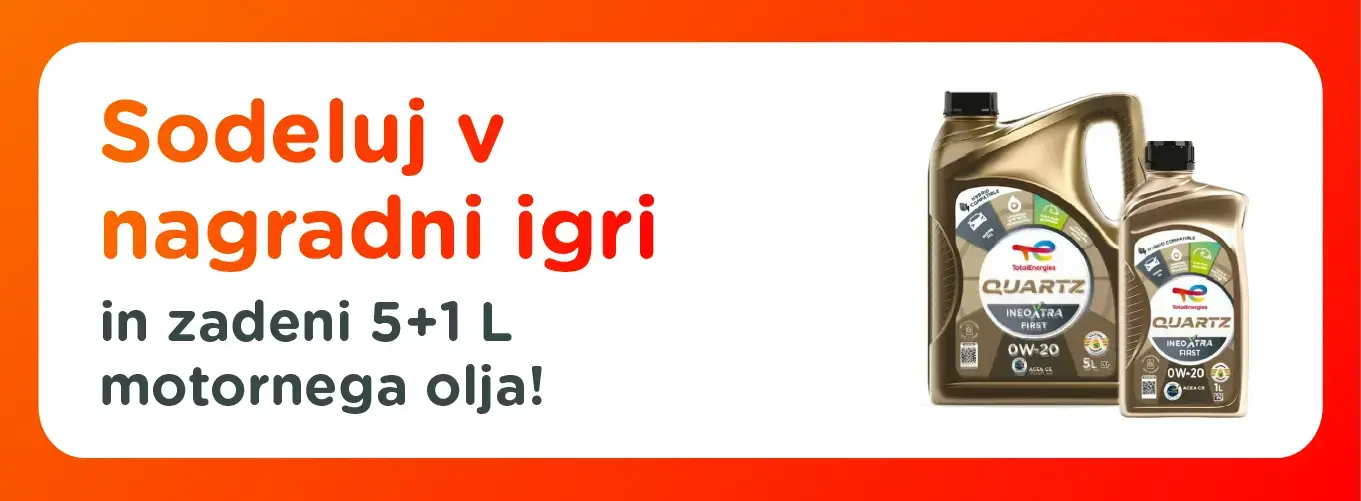 Sodeluj v nagradni igri in zadeni 5+1L Quartz motornega olja!