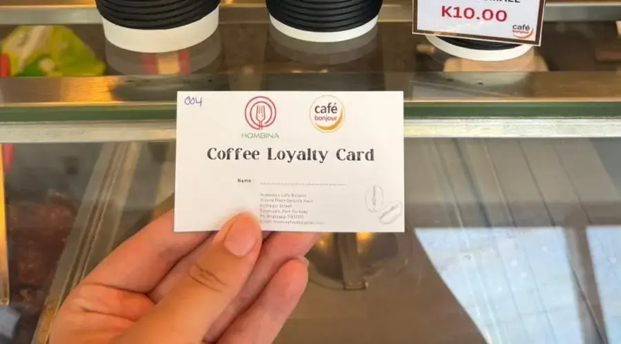 loyalty card - Cafe Bonjour - Port Moresby