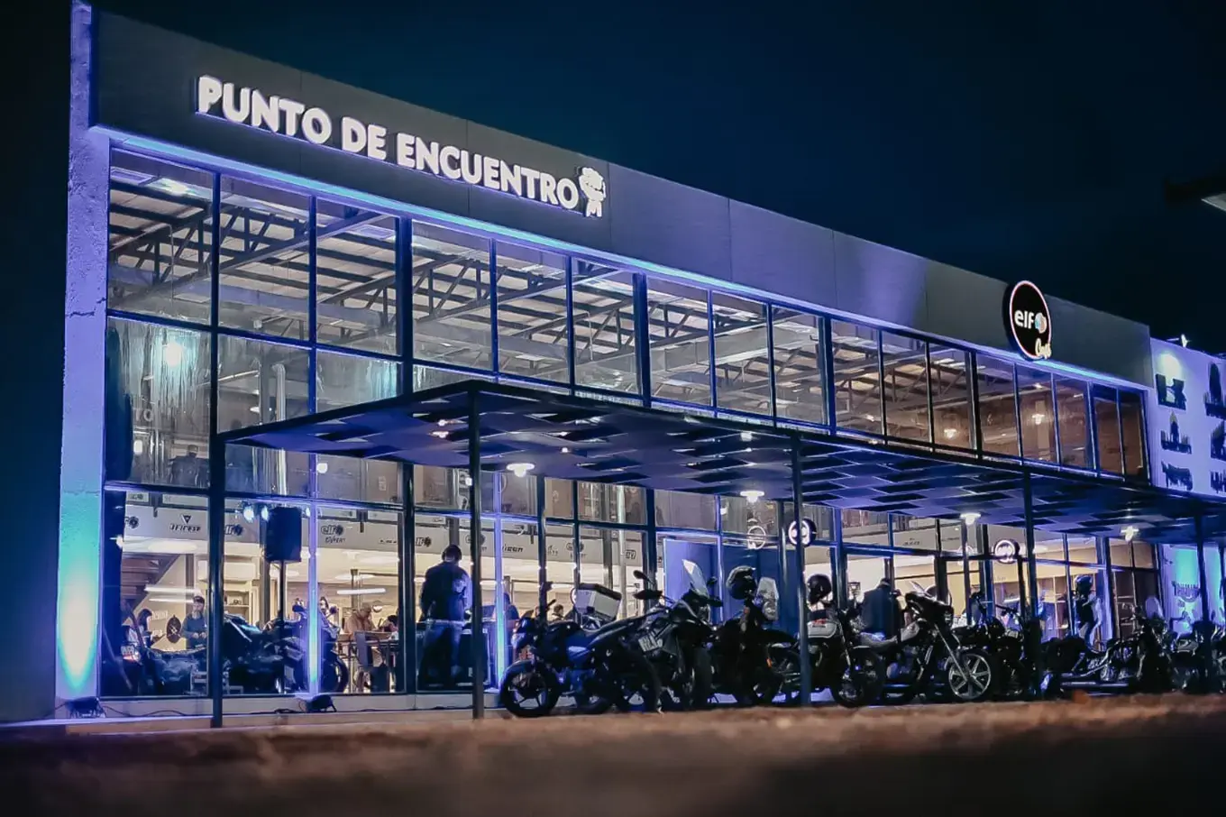 Inauguración de ELF Expert Mendoza en el Parador Punto de Encuentro, aceite de motor ELF Moto y comunidad rider.