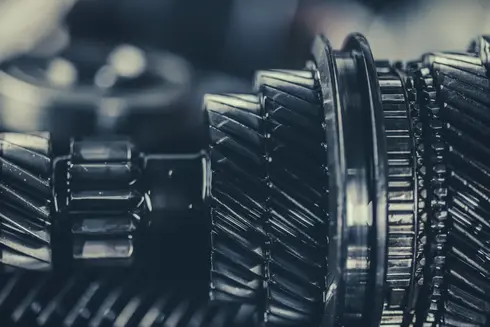 close up of transmission gearbox