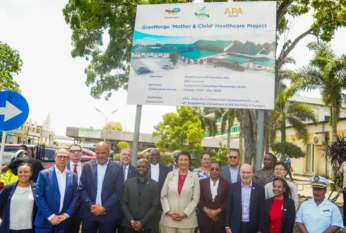 TotalEnergies EP Suriname and APA Suriname Corporation mark construction milestone in the GranMorgu Health Care Project at AZP