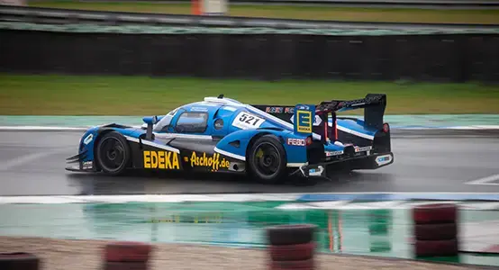 a sport car on the race track