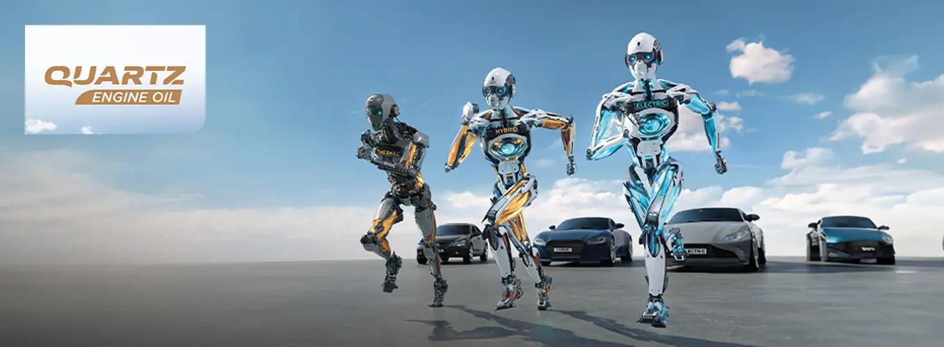 total quartz car engine oil banner