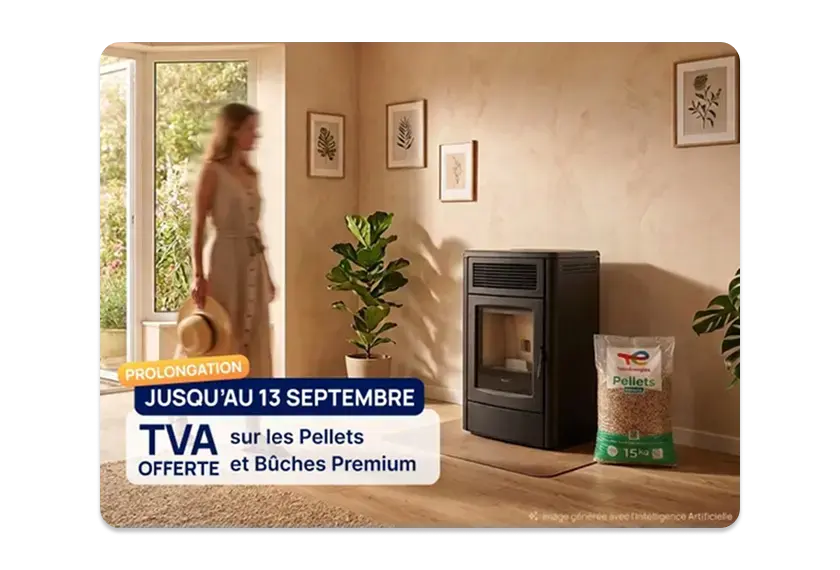 Jusqu'au 13 septembre, profitez de la TVA sur les Pellets et Bûches Premium