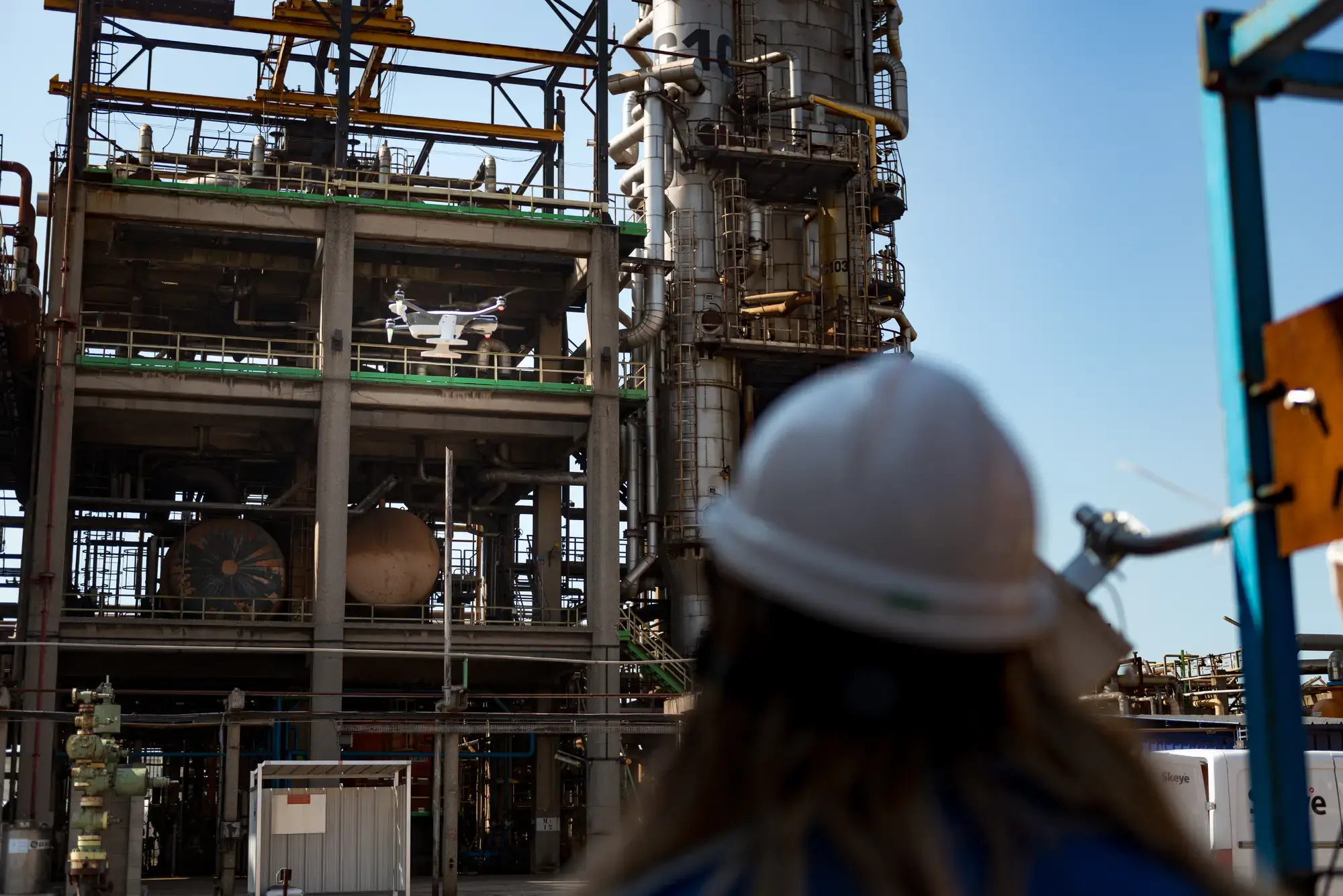 Tests of autonomous drones on the OLEUM technical platform (Dunkerque) with the start-up Percepto