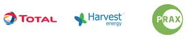 Total, Prax and Harvest logos&nbsp;