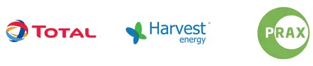 Total, Prax and Harvest logos&nbsp;