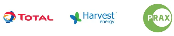 Total, Prax and Harvest logos&nbsp;