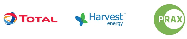Total, Prax and Harvest logos&nbsp;
