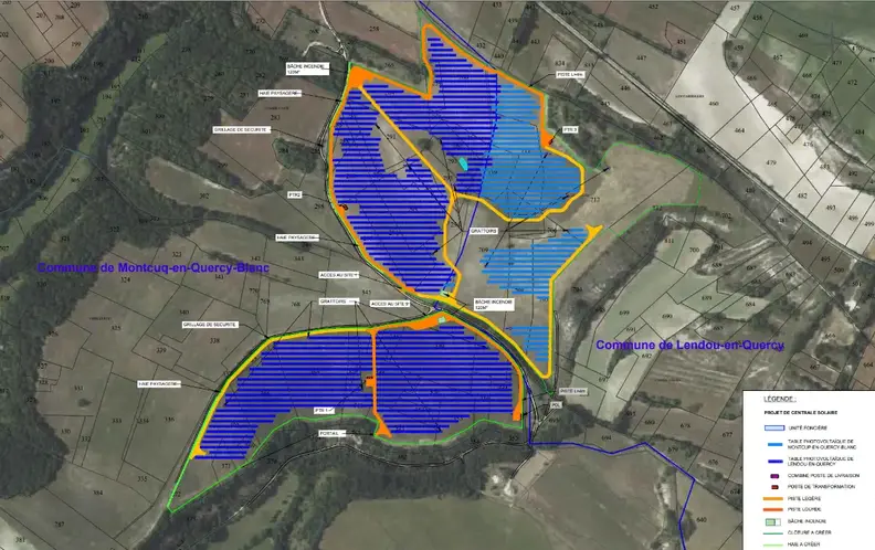 Plan de masse du projet agripv de Combe cave