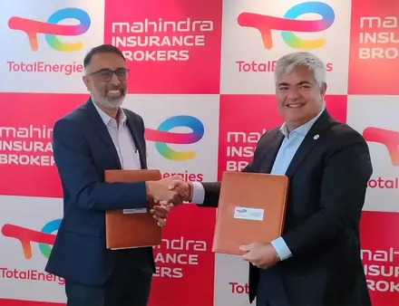 signing ceremony between TotalEnergies and Mahindra Insurance Brokers