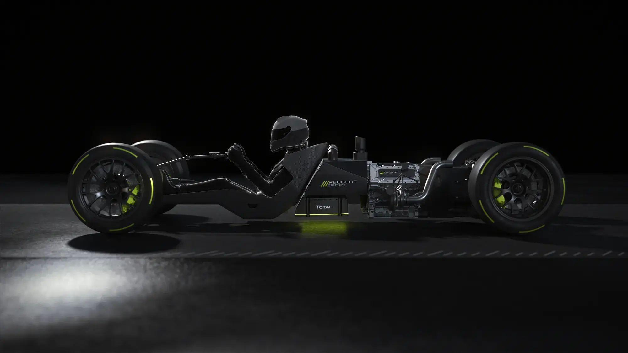 La tecnología híbrida combina un motor V6 2.6 biturbo de 500 kW (680 CV) en la parte trasera y un motorgenerador eléctrico de 200 kW en la parte delantera.