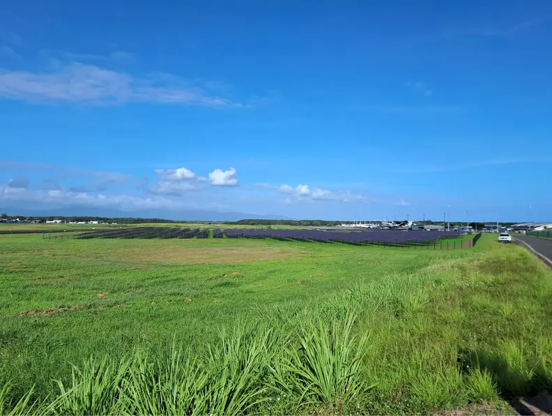 Photomontage centrale solaire de l'Aéroport International Guadeloupe Maryse Condé