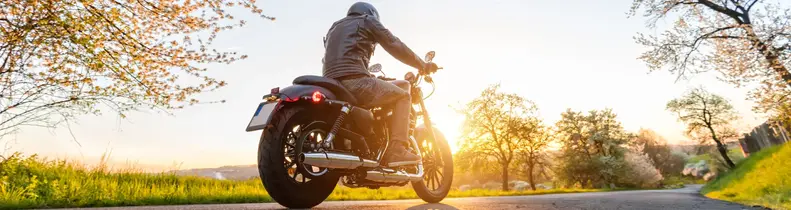 Moto, soleil, nautre