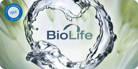 Biolife logó ISCC tanúsítvánnyal