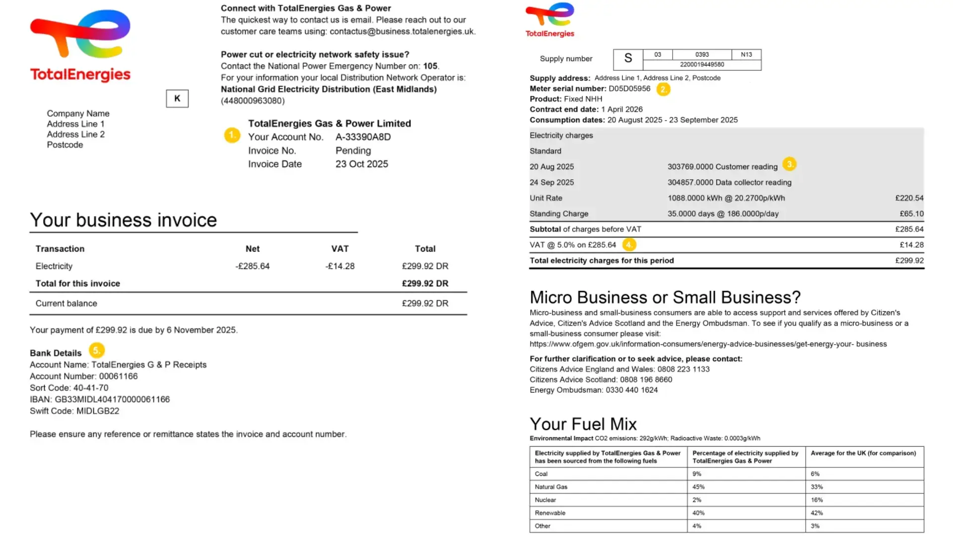 Template Customer Invoice