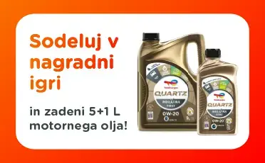 Sodeluj v nagradni igri in zadeni 5+1L Quartz motornega olja!