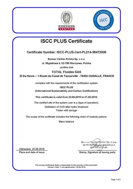 ISCC Plus Certificate