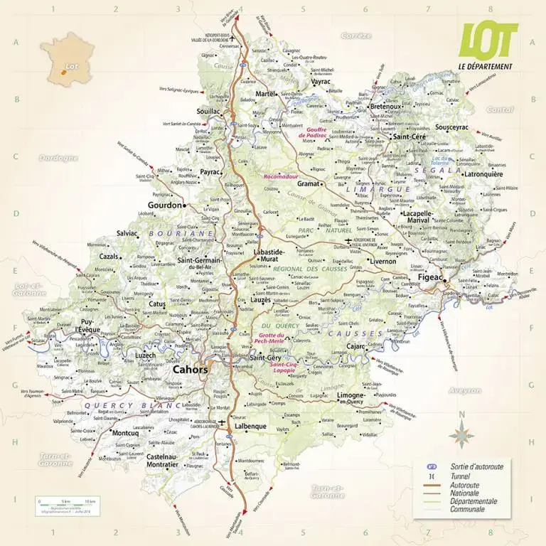 Carte du département du Lot