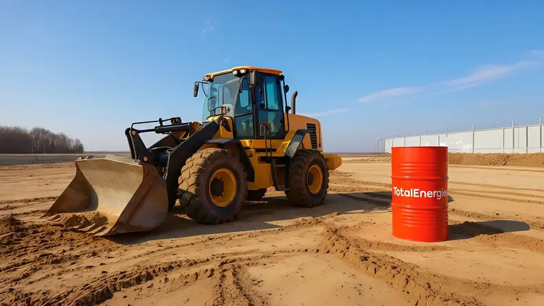 Lubricante Total Energies para maquinaria pesada de construcción.