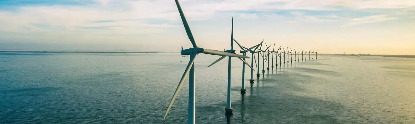 Image of an offshore windfarm