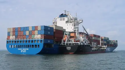 TotalEnergies Marine Fuels refuelling of a COSCO Shipping Lines containership with sustainable marine biofuel