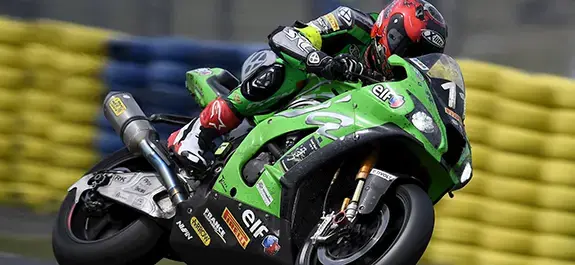 Kawasaki motorcycle riding on FIM EWC