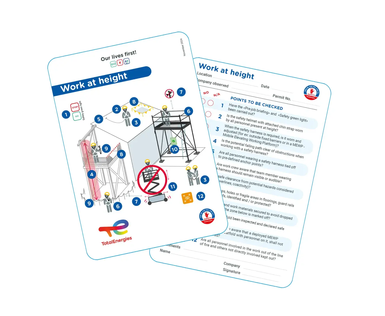 Hot work - Work at height - Lifting operations - Excavation works - Work on process de-energized systems