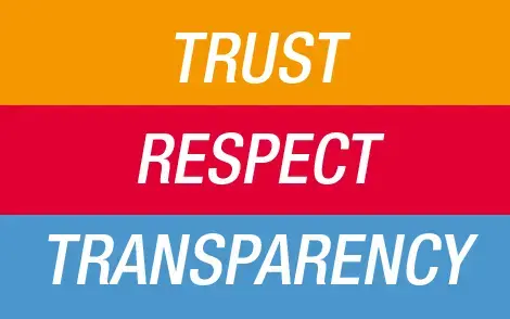 Valeurs Trust Respect transparency