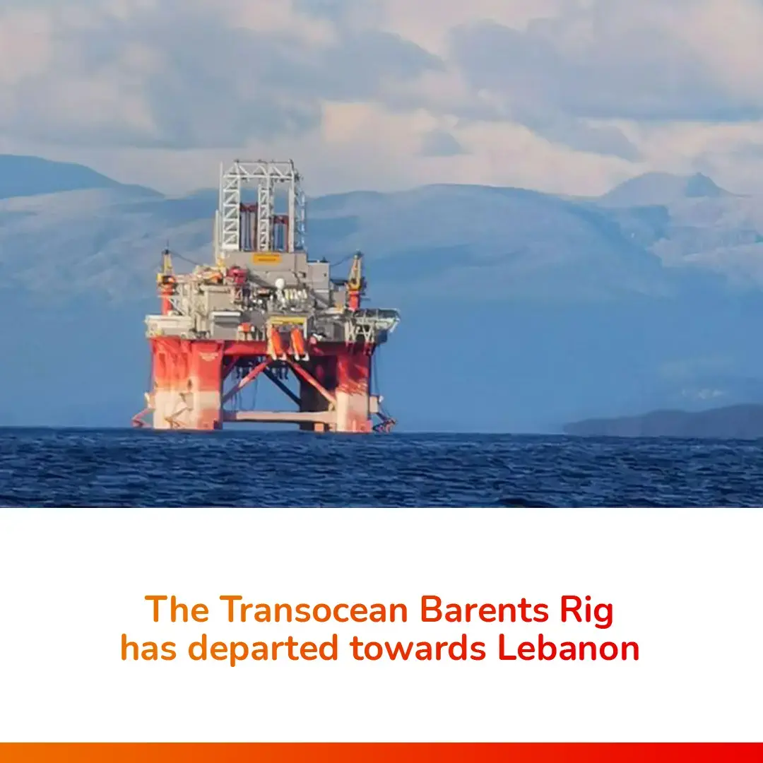 The Transocean Barents Rig has departed towards Lebanon