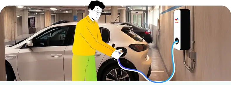 Carte de recharge électrique professionnelle de TotalEnergies