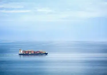 container vessel on the sea