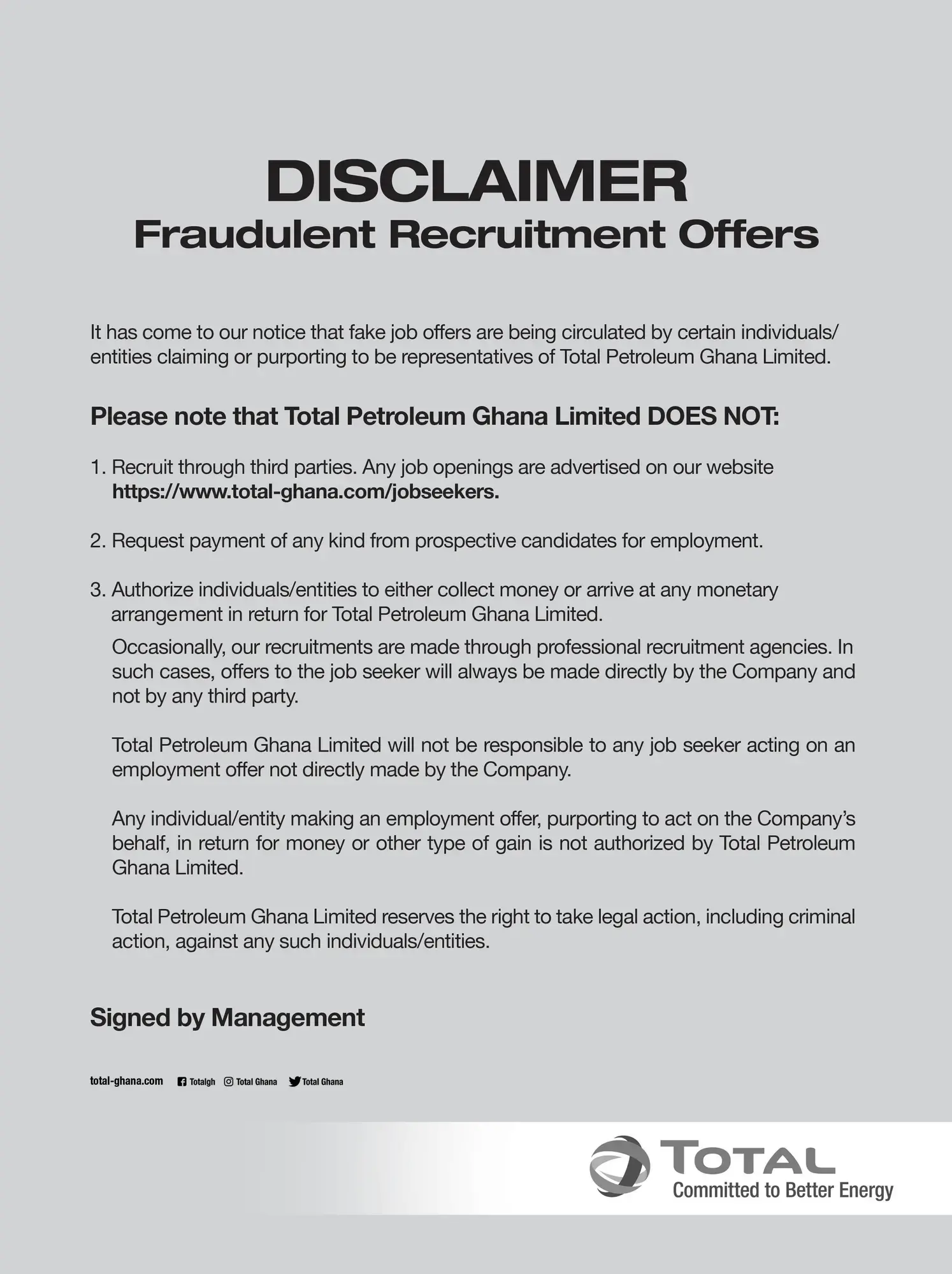 disclaimer