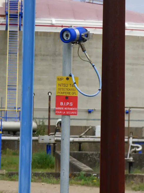 L'un des 600 détecteurs de gaz de la raffinerie de Donges
