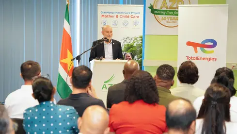 TotalEnergies EP Suriname and APA Suriname Corporation mark construction milestone in the GranMorgu Health Care Project at AZP