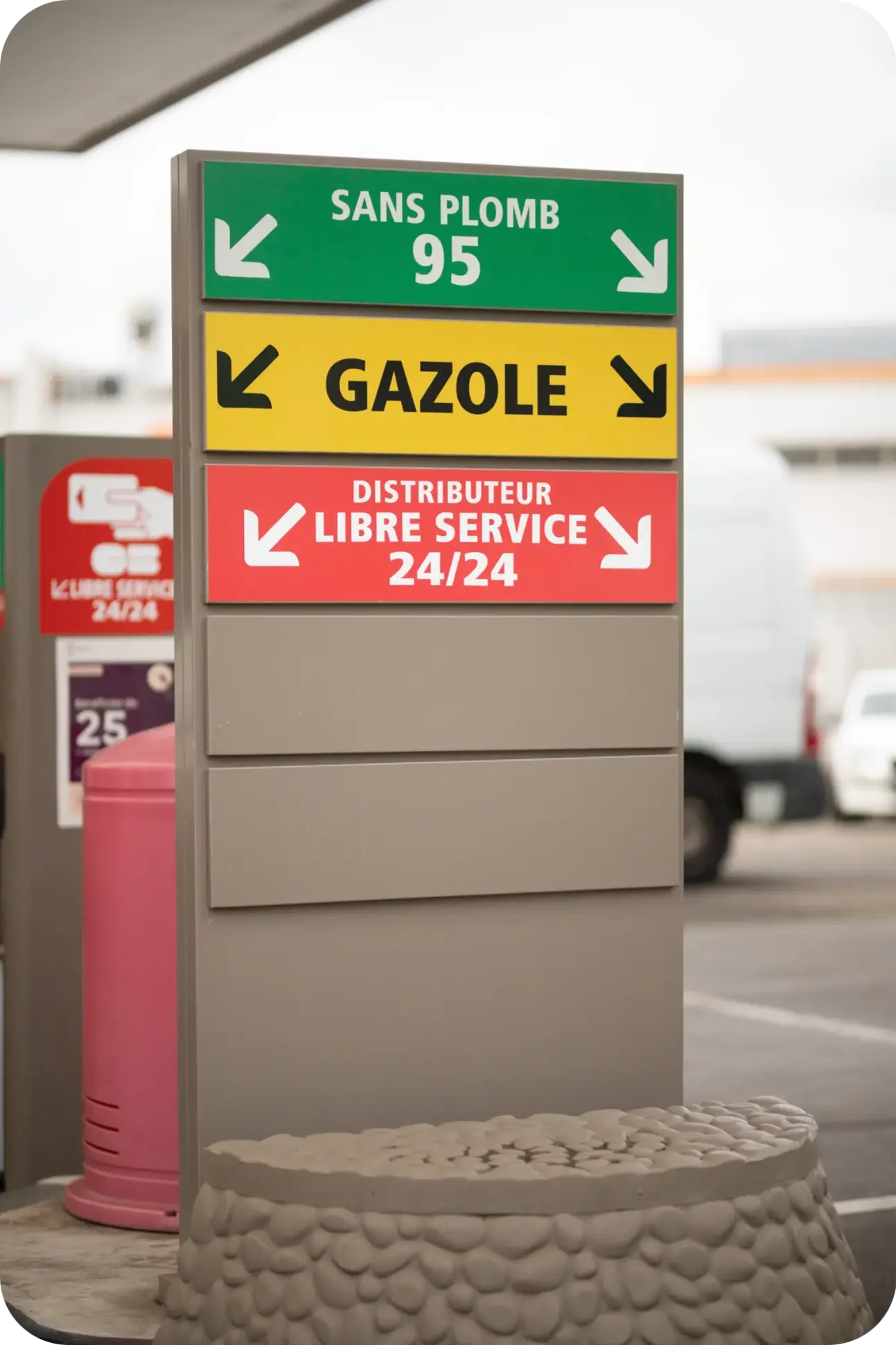image d'une pompe à essences et diesel dans une station service TotalEnergies