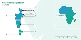 Carte du domaine minier au 31/12/2023