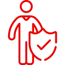 Icon Person mit Versicherungsschutz